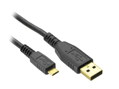USB Micro Cable with Gold Connectors Foto stock