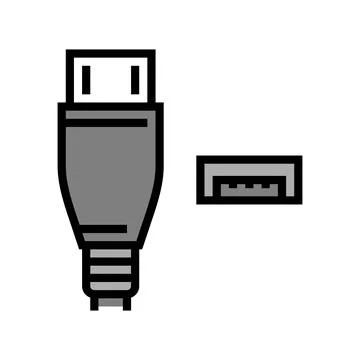 Usb micro a color icon vector illustration Illustrazione stock