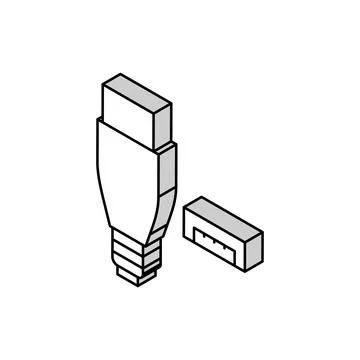 Usb micro a isometric icon vector illustration Illustrazione stock