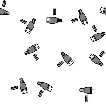 Usb micro a vector seamless pattern Stock Illustration