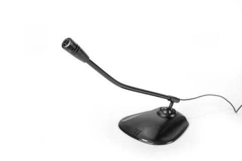 Usb microphone on a stand on a white Stock Photos