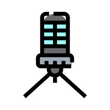 Usb microphone on tripod representing audio recording Stock Illustration