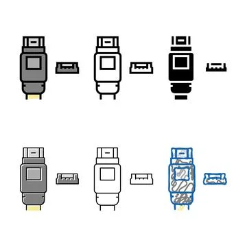Usb mini b looks color icon vector Stock Illustration