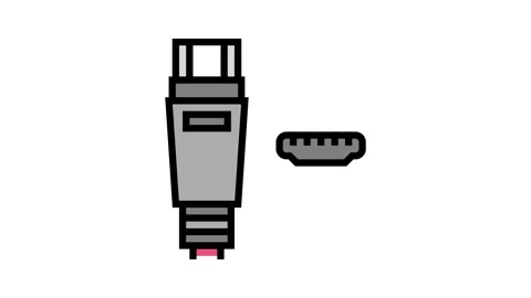 Usb mini a color icon animation Stock Footage 224387035