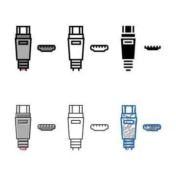 Usb mini a concepts color icon vector Stock Illustration