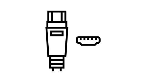 Usb mini a line icon animation Stock Footage 224230148