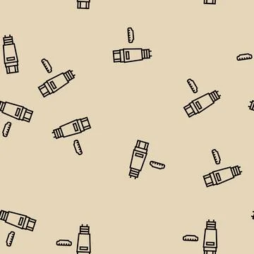 Usb mini a line seamless pattern Stock Illustration