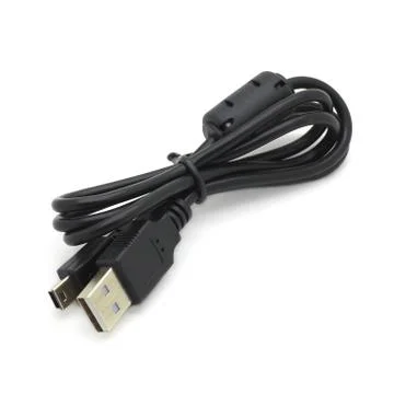 USB / Mini-USB Cable with Ferrite Stock Photos