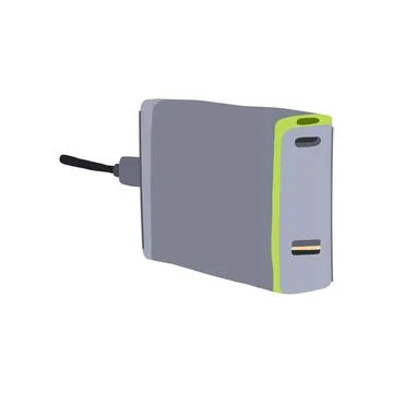 Usb multi device charging station cartoon vector illustration Stock Illustration