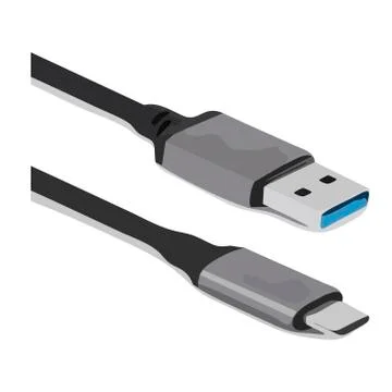 USB multimedia cable on a white Stock Illustration