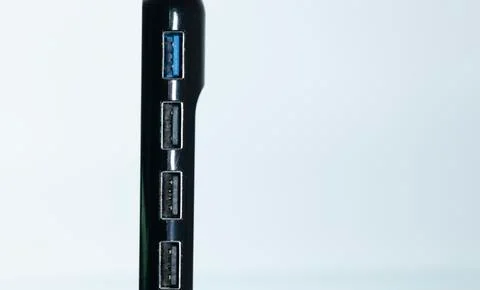 USB multiplexer close-up on white background. Usb is not plugged in. Close up Foto stock