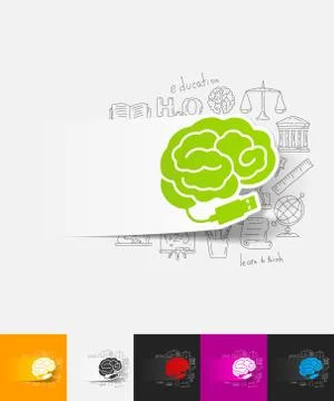 Usb paper sticker with hand drawn elements Stock Illustration