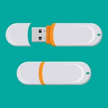 USB PC flash drive isolated on white. Stock Illustration