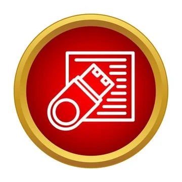 Usb pendrive backing up document data icon Stock Illustration
