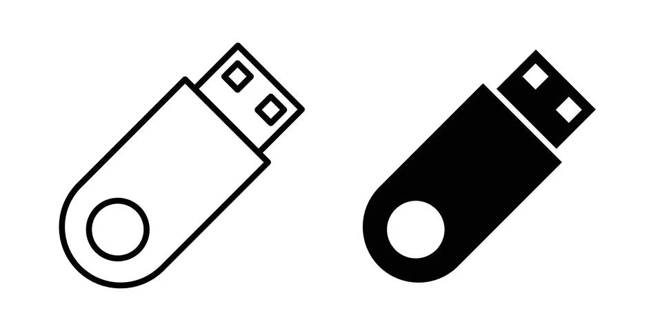 USB pendrive icon Illustration set. Vector Eps10 for apps 库存插图