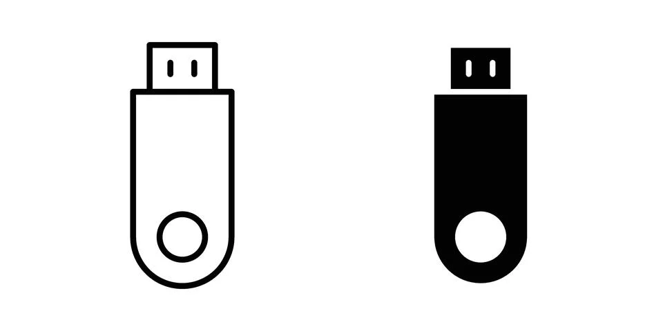 USB pendrive icon. Outline, flat icons イラスト素材