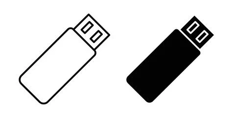 USB pendrive icon symbol, outline icons イラスト素材