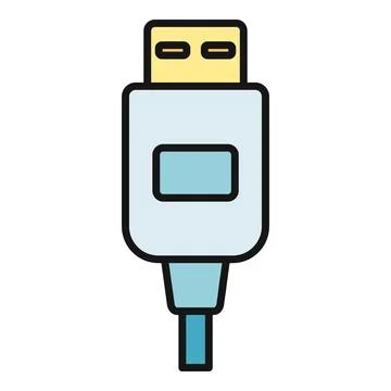 Usb plug cable connector for data connection and hardware Stock Illustration