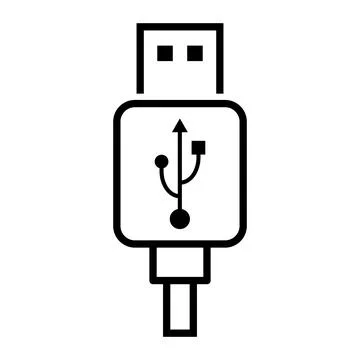 USB plug cable icon technology, connect device sign, electronic portable symb Stock Illustration
