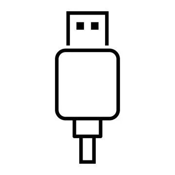 USB plug cable icon technology, connect device sign, electronic portable symb Stock Illustration