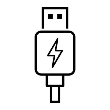 USB plug cable icon technology, connect device sign, electronic portable symb Stock Illustration