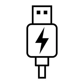 USB plug cable icon technology, connect device sign, electronic portable symb Stock Illustration
