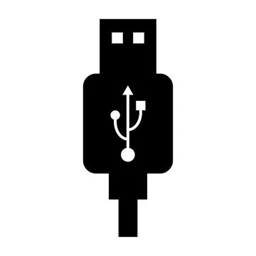 USB plug cable icon technology, connect device sign, electronic portable symb Stock Illustration