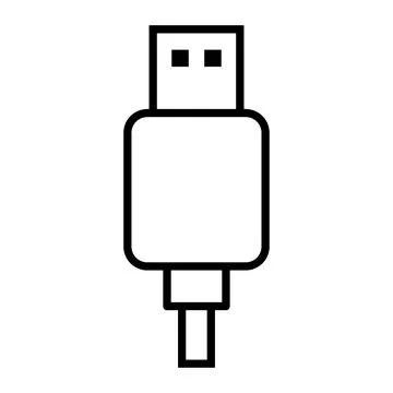 USB plug cable icon technology, connect device sign, electronic portable symb Stock Illustration
