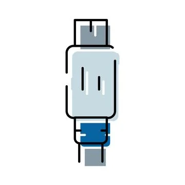 Usb plug connector linking technology and data transfer Illustrazione stock