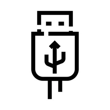 Usb plug connector symbol for universal interface 스톡 일러스트