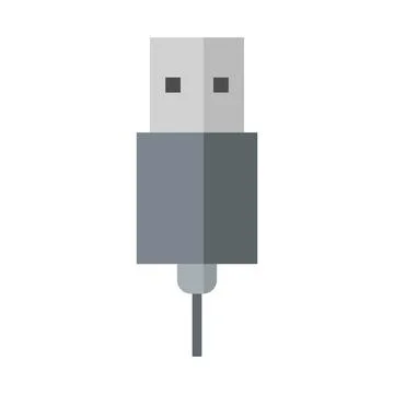 Usb plug flat clipart vector illustration Stock Illustration