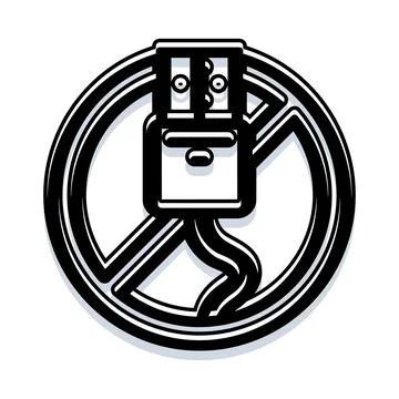 Usb plug forbidden access data security concept Stock Illustration