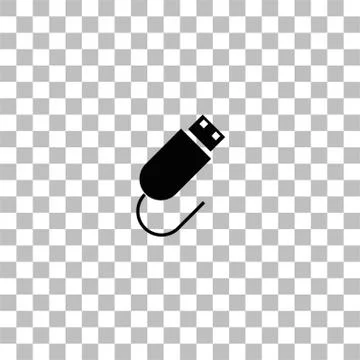 Usb plug icon flat Stock Illustration