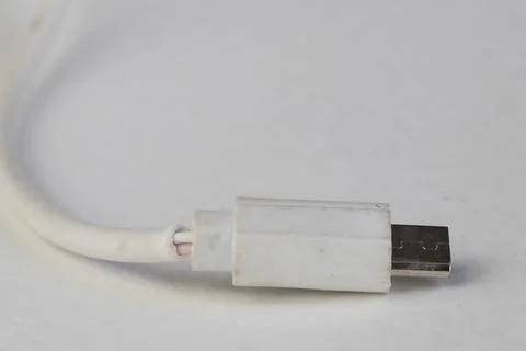 USB plug jack cable with broken snapped cable Stock Photos
