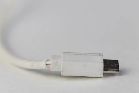 USB plug jack cable with broken snapped cable Stock Photos