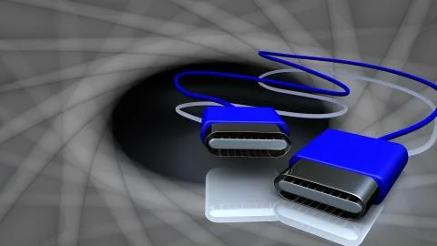 USB plug in a red plastic coating Stock Illustration