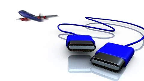 USB plug in a red plastic coating Stock Illustration