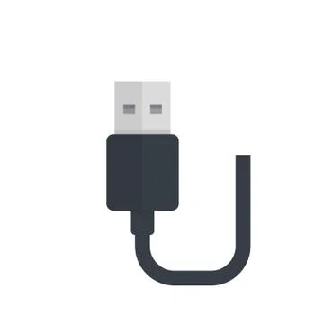 Usb plug vector illustration, flat style Stock Illustration