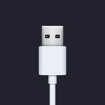 Usb plug with white cable vector illustration Stock Illustration