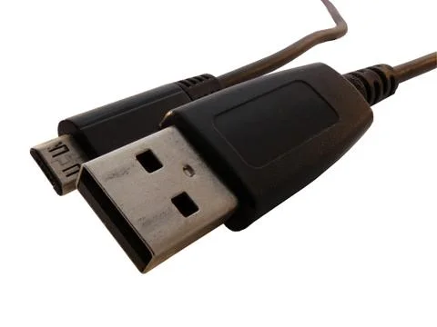 USB Plugs Type A and Micro B Connectors Stock Photos