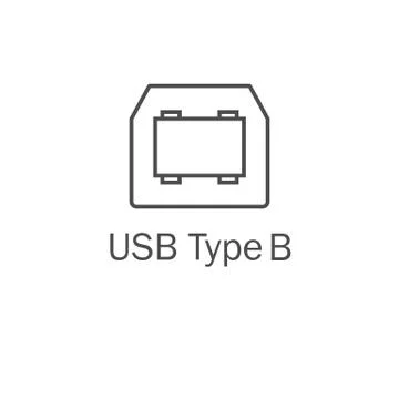 Usb port icon. Usb type B. Vector illustration, flat design. Stock Illustration