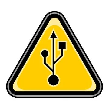 USB Port Sign Triangular Sticker 스톡 일러스트