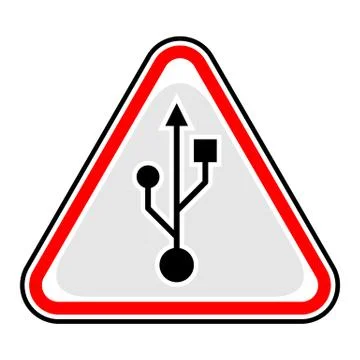 USB Port Sign Triangular Sticker Stock Illustration
