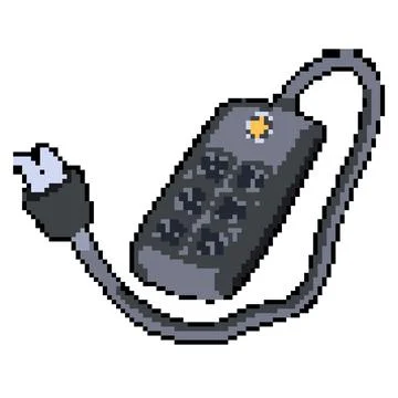 Usb power strip smart pixel art vector illustration Illustrazione stock