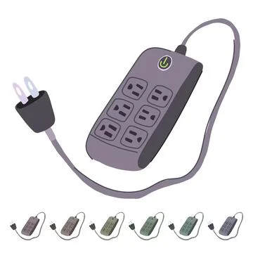 Usb power strip smart vector cartoon graphic Stock Illustration