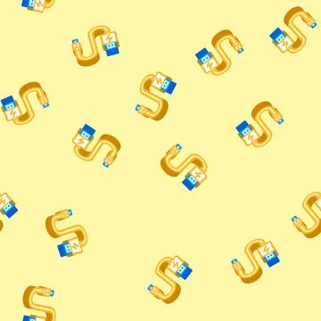 Usb powered isometric icon seamless pattern Stock Illustration