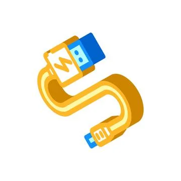 Usb powered isometric icon vector illustration Stock Illustration