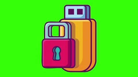 usb security concept symbol animation on... | Stock Video | Pond5