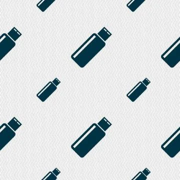 Usb sign icon. flash drive stick symbol. Seamless pattern with geometric texture Stock Illustration