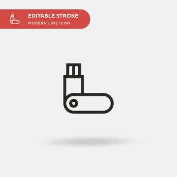 Usb Simple vector icon. Illustration symbol design template for web mobile UI Illustrazione stock